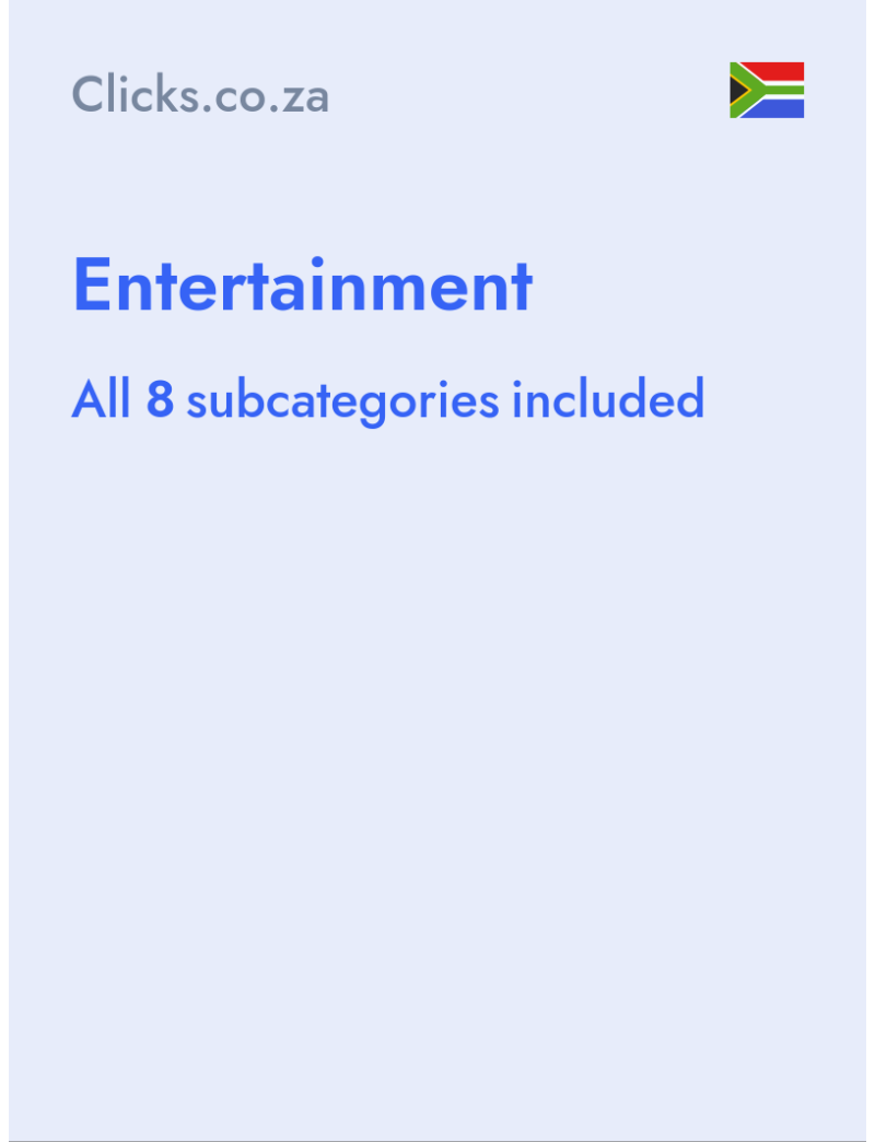 Entertainment - Clicks.co.za - South Africa