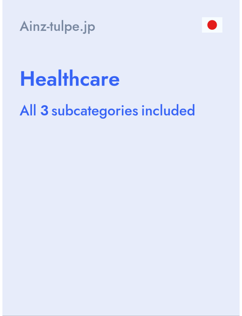 Healthcare - Ainz-tulpe.jp - Japan