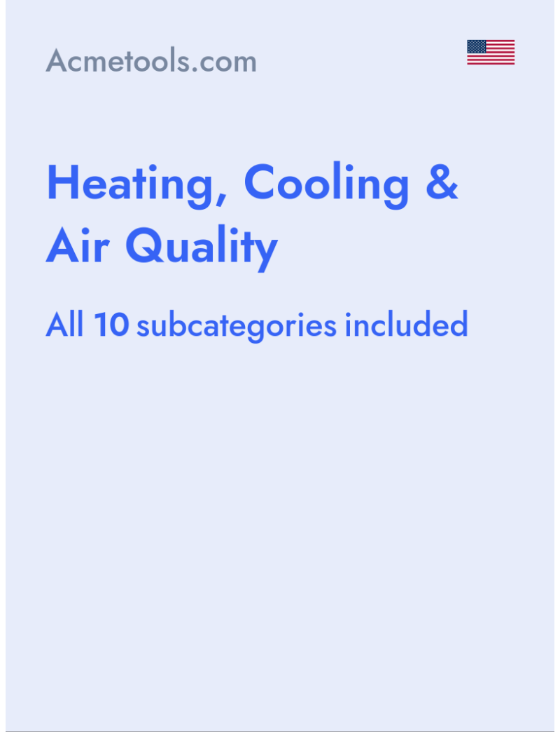 Heating, Cooling & Air Quality - Acmetools.com - USA