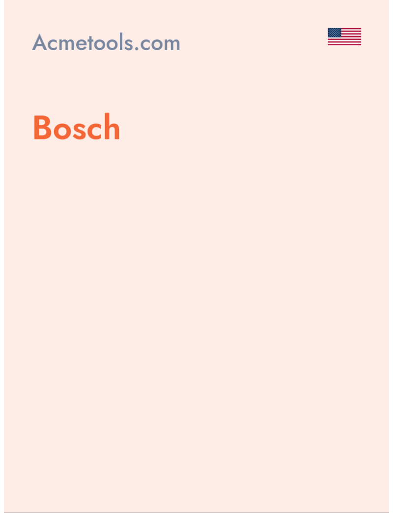 Bosch - Acmetools.com - USA