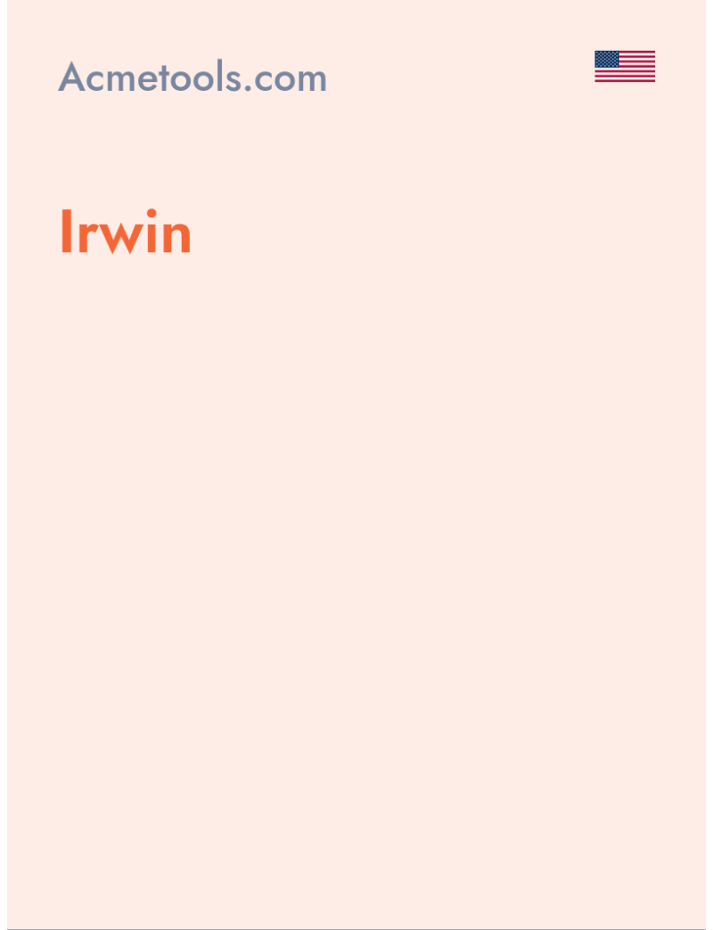 Irwin - Acmetools.com - USA