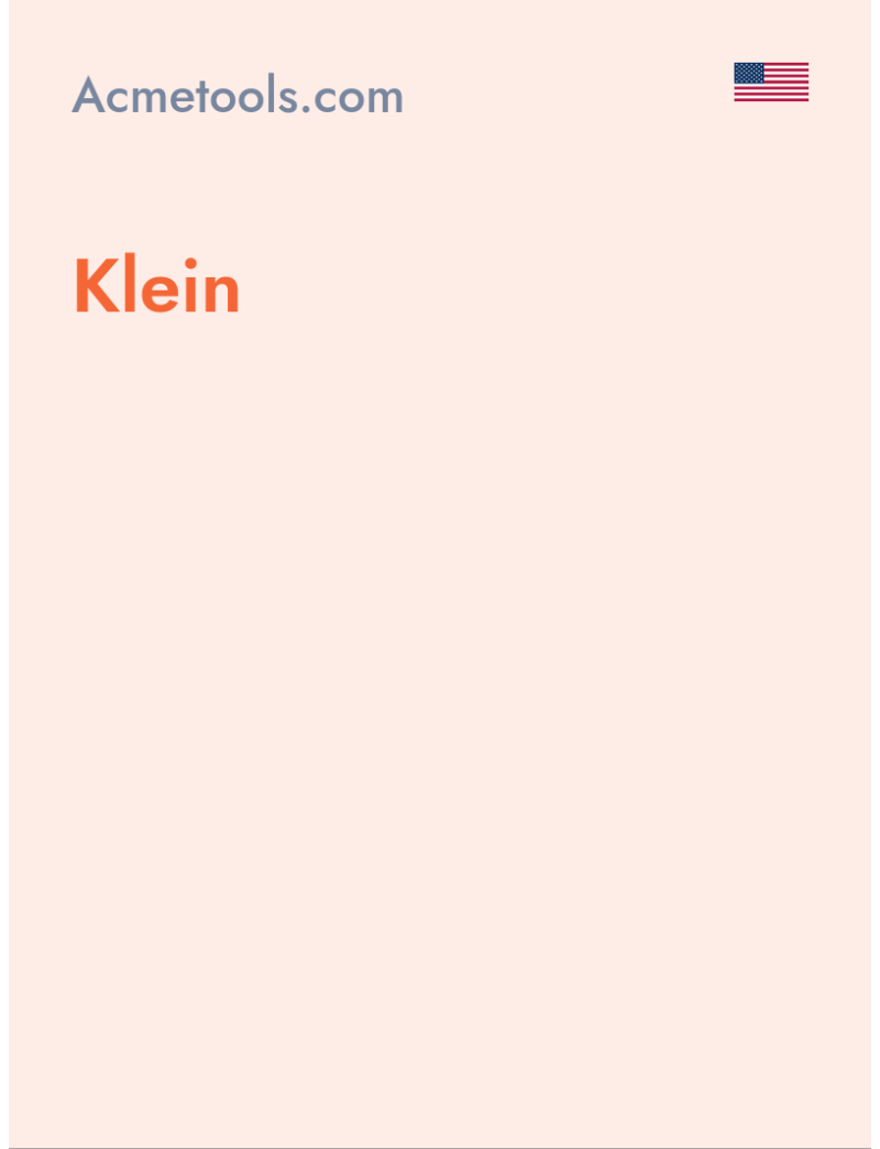 Klein - Acmetools.com - USA