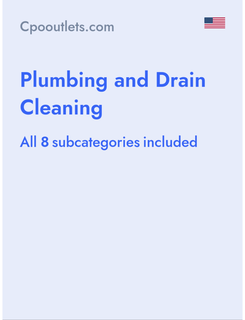Plumbing and Drain Cleaning - Cpooutlets.com - USA