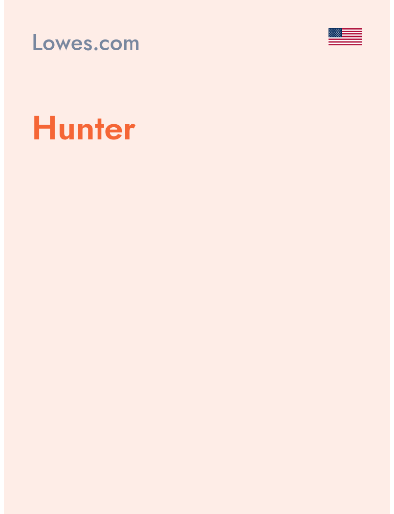 Hunter - Lowes.com - USA