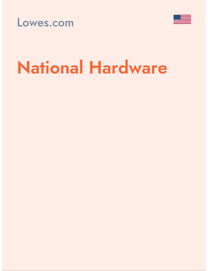 National Hardware - Lowes.com - USA