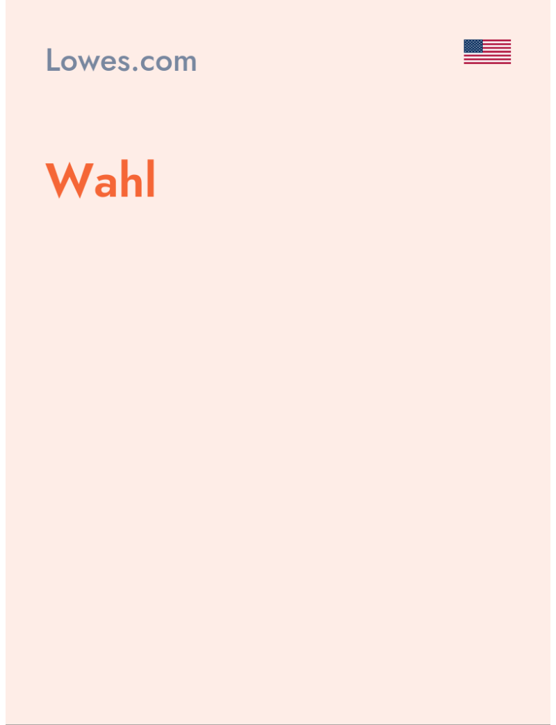 Wahl - Lowes.com - USA