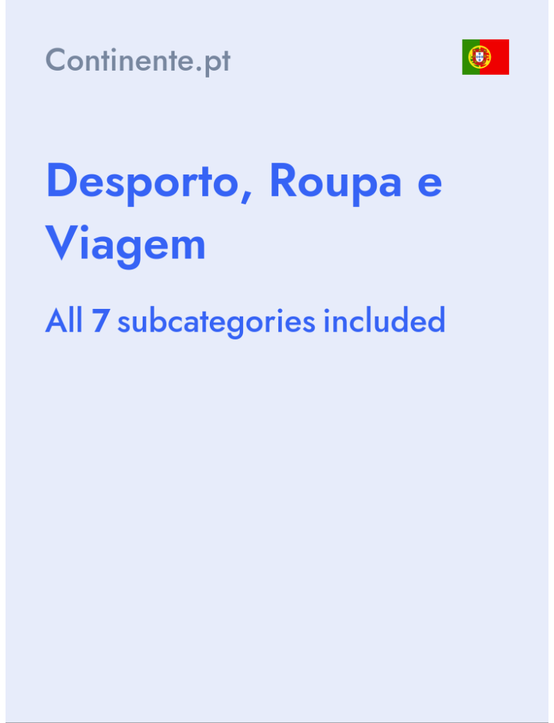 Desporto, Roupa e Viagem - Continente.pt - Portugal