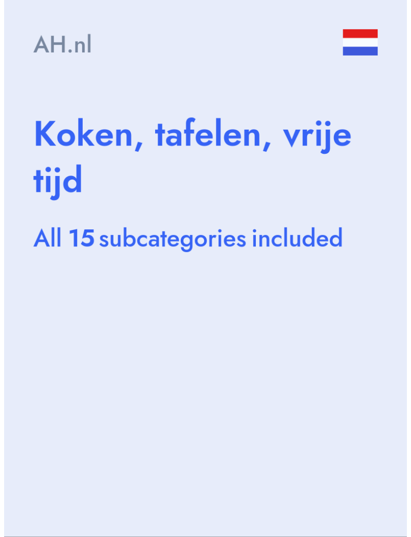 Koken, tafelen, vrije tijd - AH.nl - Netherlands