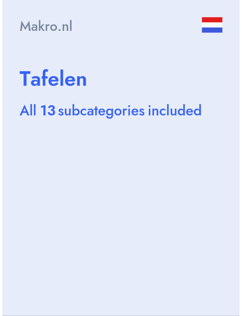 Tafelen - Makro.nl - Netherlands