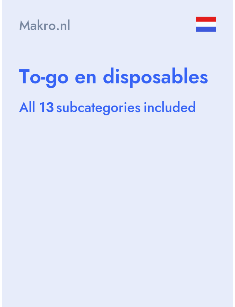 To-go en disposables - Makro.nl - Netherlands