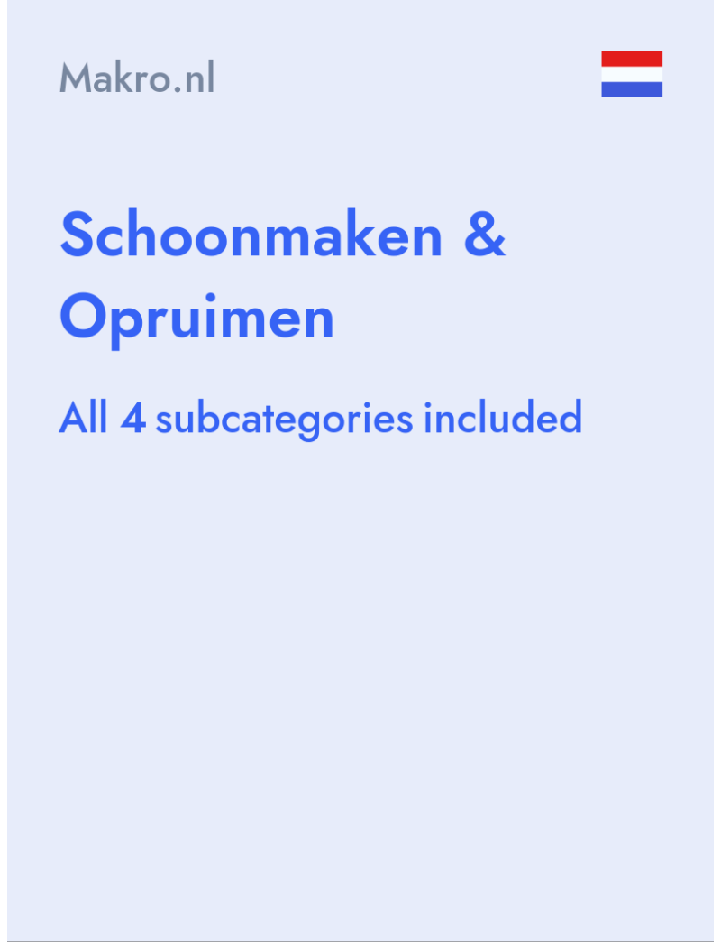 Schoonmaken & Opruimen - Makro.nl - Netherlands