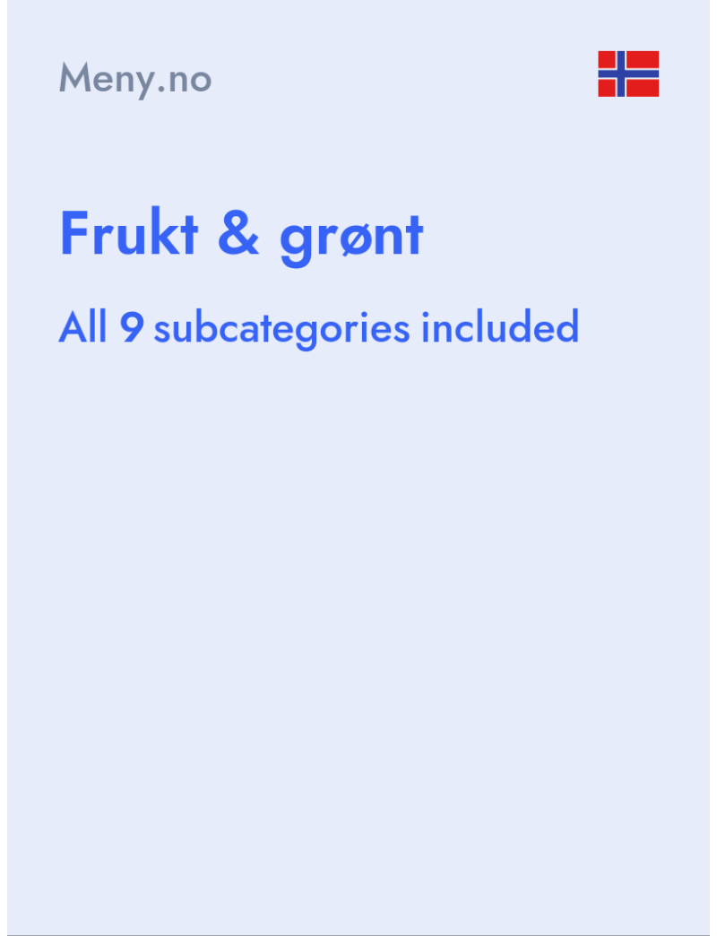 Frukt & grønt - Meny.no - Norway