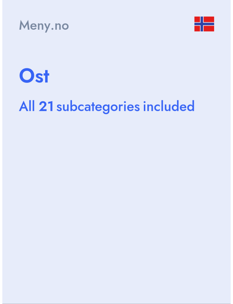 Ost - Meny.no - Norway