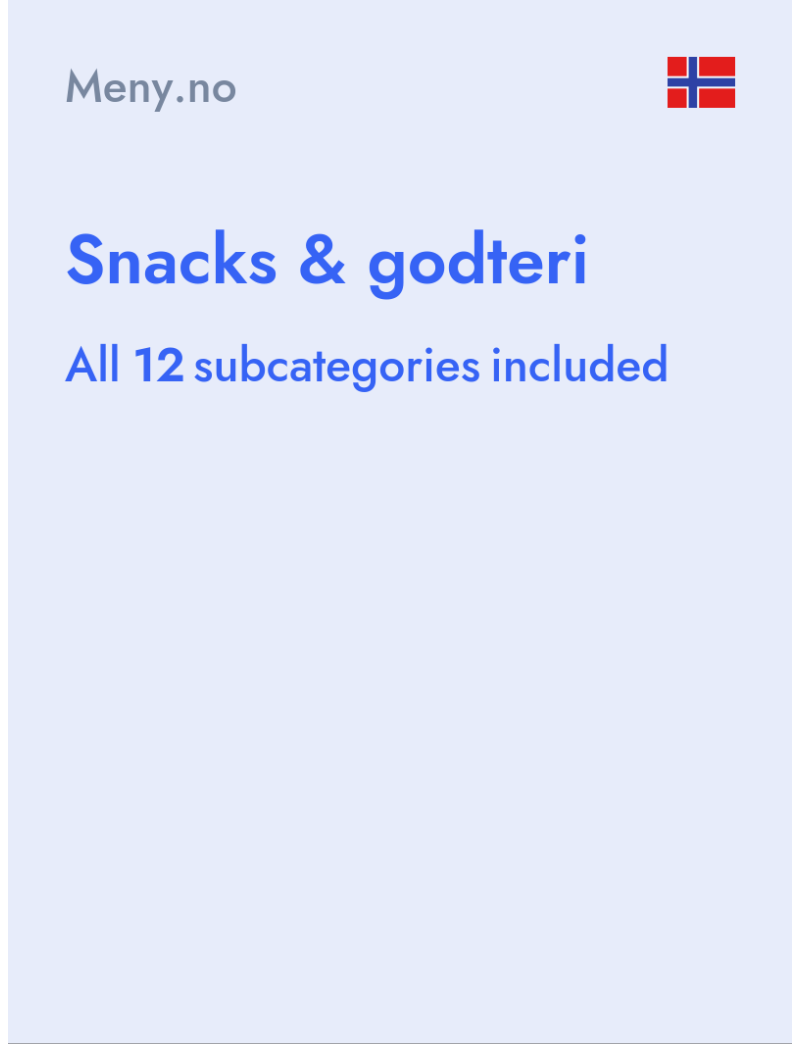 Snacks & godteri - Meny.no - Norway