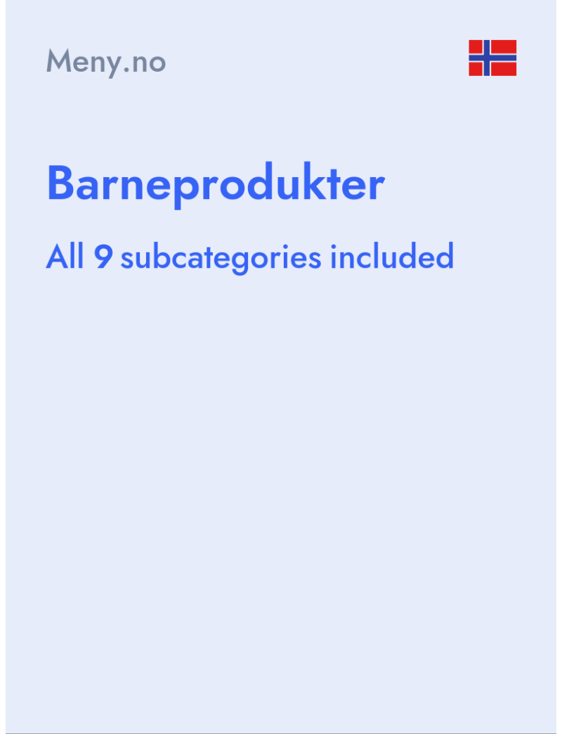Barneprodukter - Meny.no - Norway