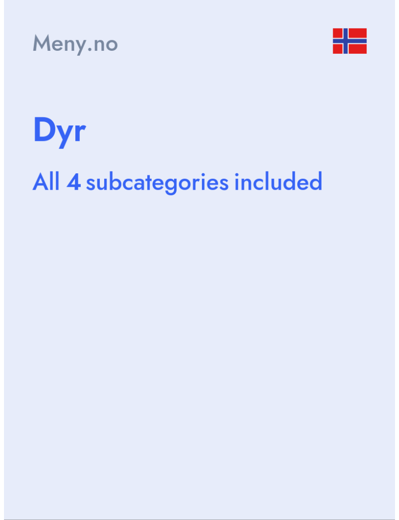 Dyr - Meny.no - Norway