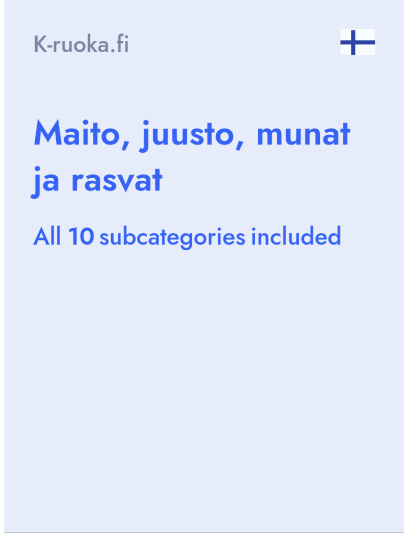 Maito, juusto, munat ja rasvat - K-ruoka.fi - Finland