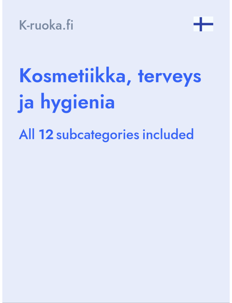 Kosmetiikka, terveys ja hygienia - K-ruoka.fi - Finland