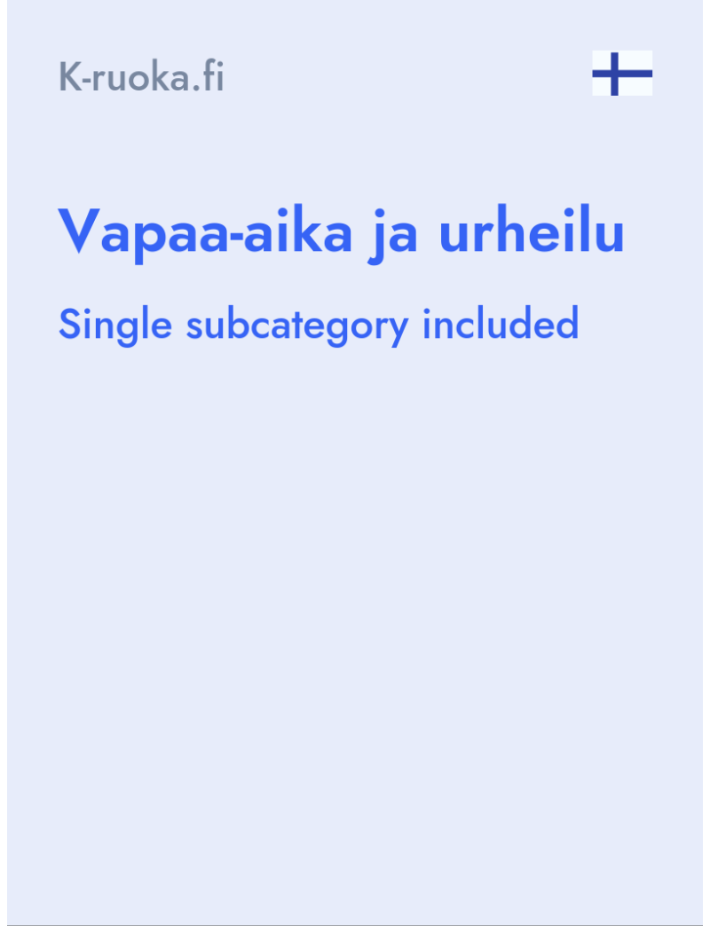Vapaa-aika ja urheilu - K-ruoka.fi - Finland