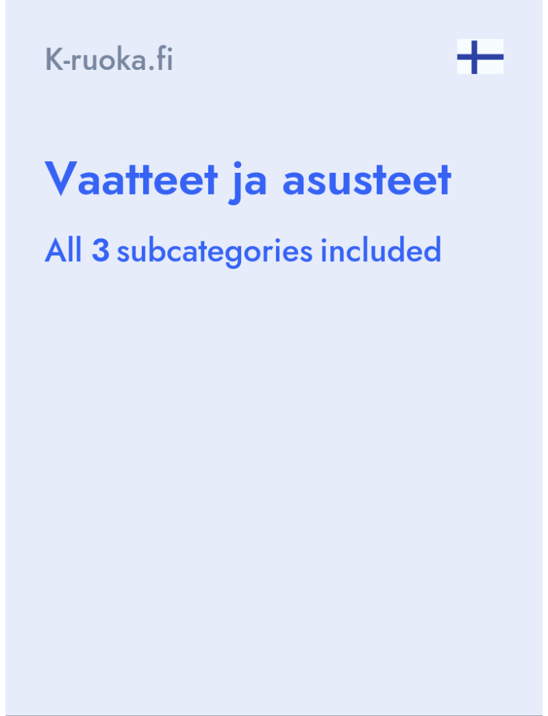 Vaatteet ja asusteet - K-ruoka.fi - Finland