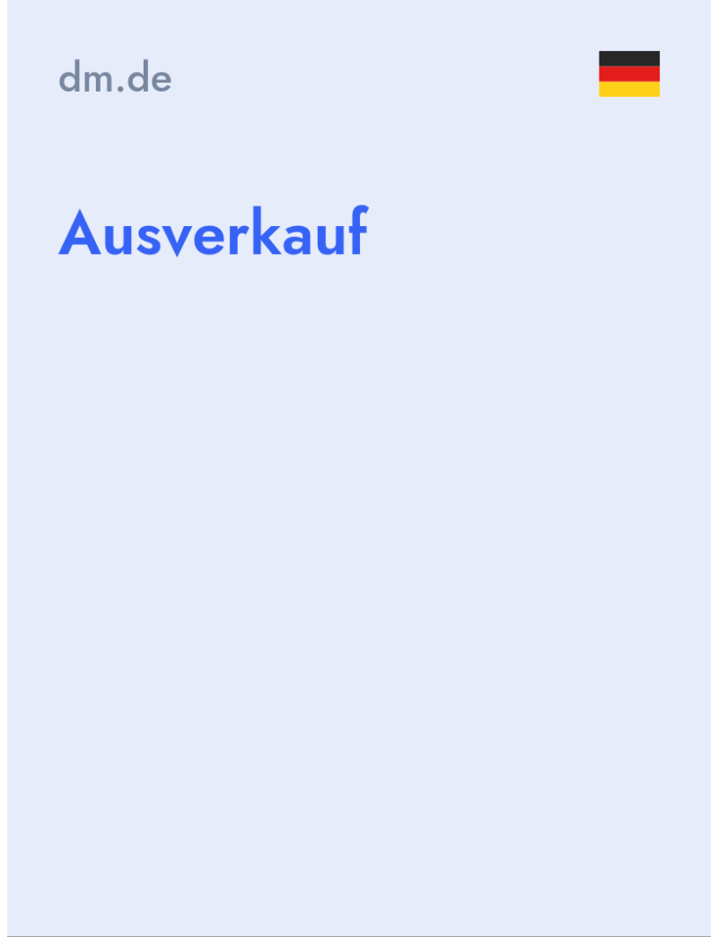 Ausverkauf - dm.de - Germany