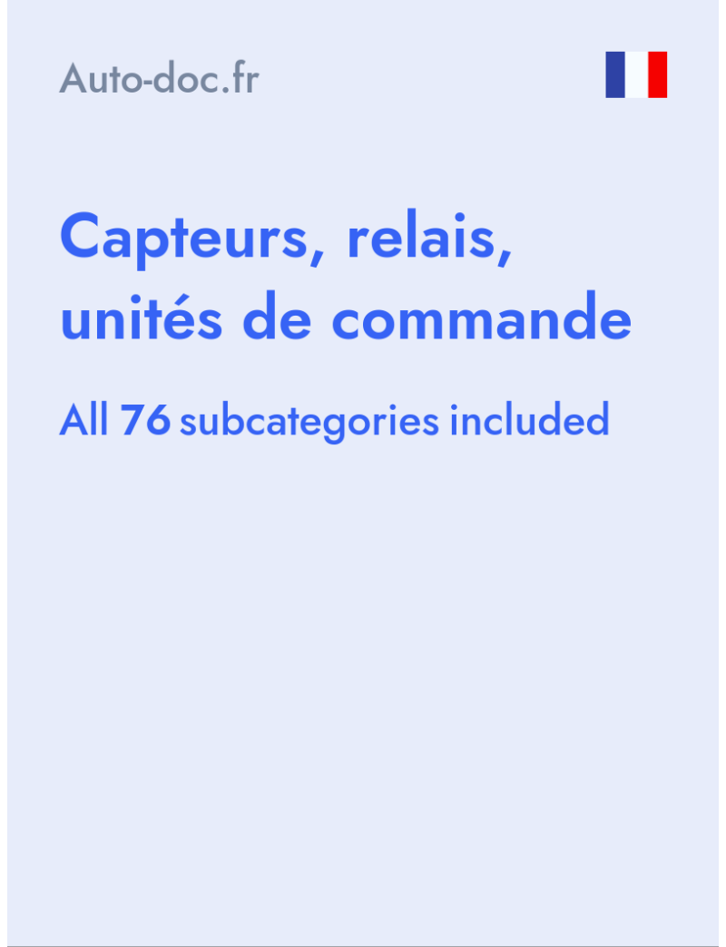 Capteurs, relais, unités de commande - Auto-doc.fr - France