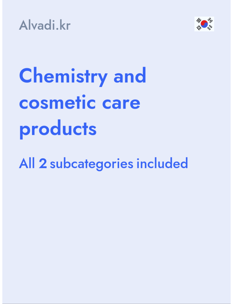 Chemistry and cosmetic care products - Alvadi.kr - South Korea