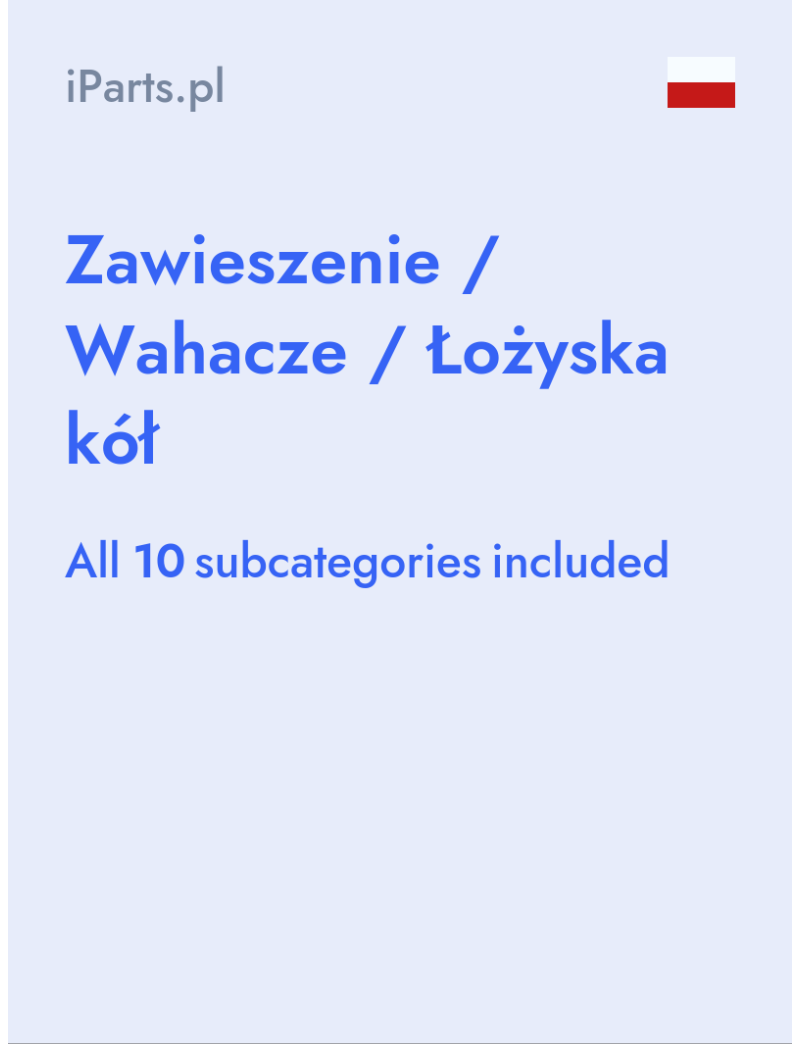 Zawieszenie / Wahacze / Łożyska kół - iParts.pl - Poland