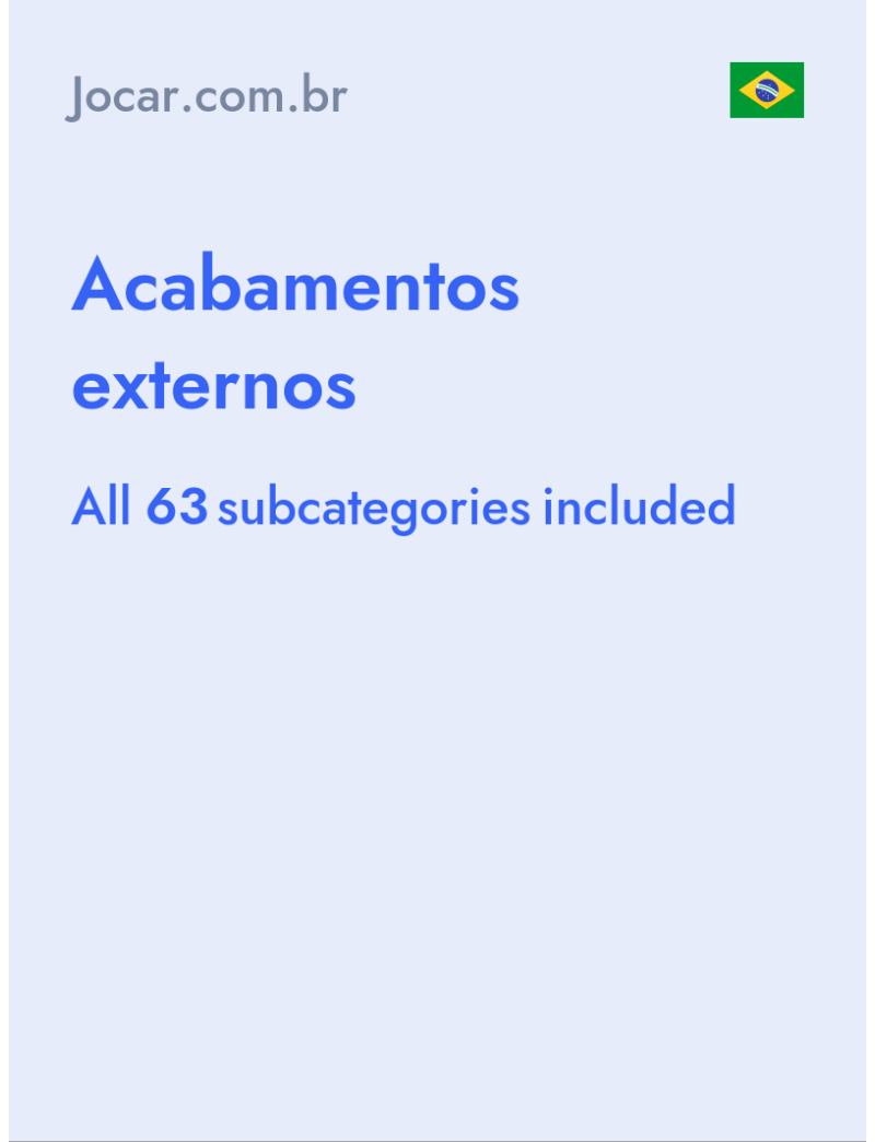 Acabamentos externos - Jocar.com.br - Brazil