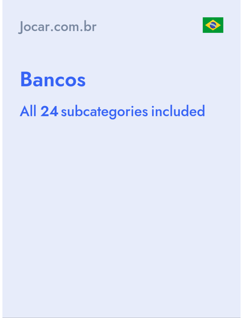 Bancos - Jocar.com.br - Brazil