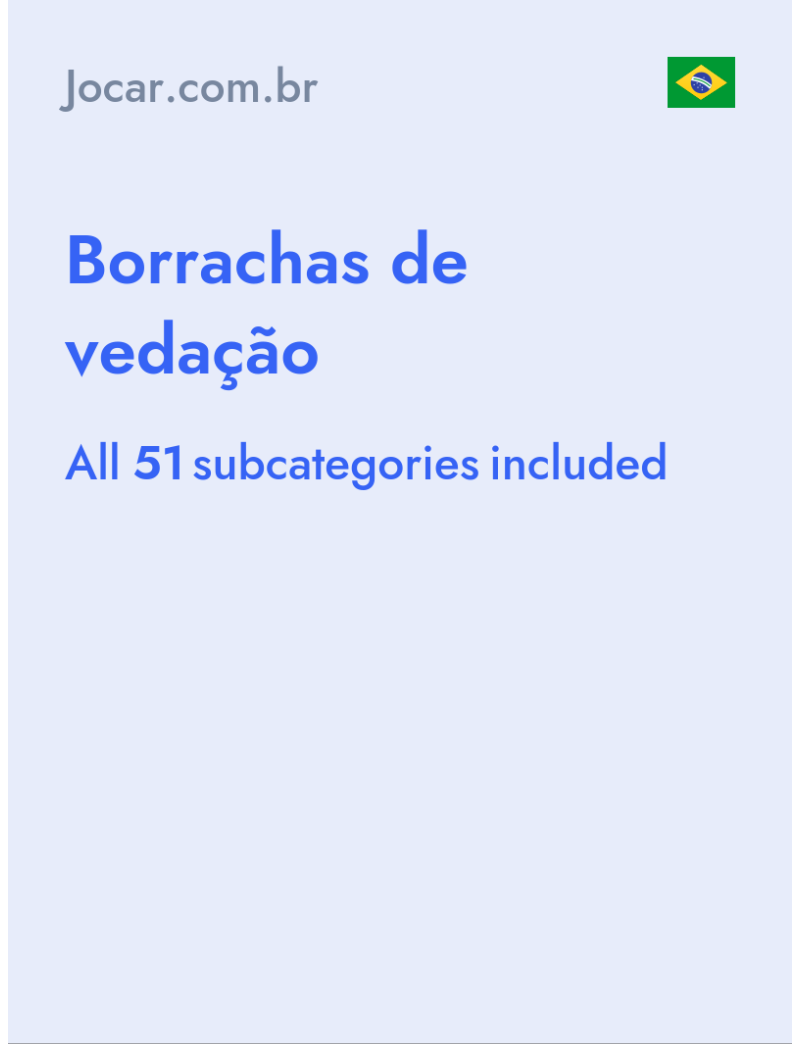 Borrachas de vedação - Jocar.com.br - Brazil