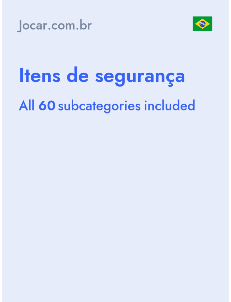 Itens de segurança - Jocar.com.br - Brazil