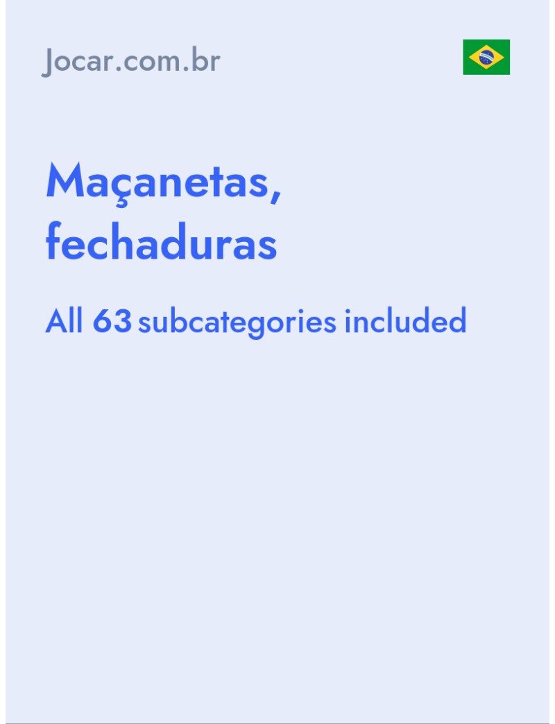 Maçanetas, fechaduras - Jocar.com.br - Brazil