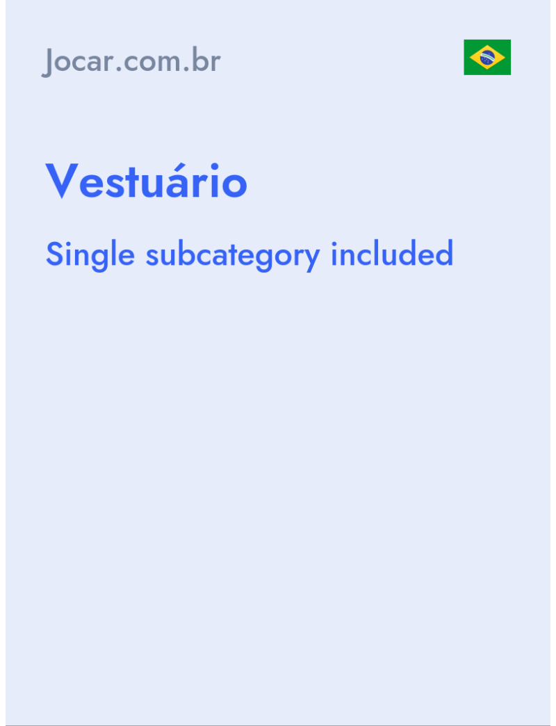 Vestuário - Jocar.com.br - Brazil
